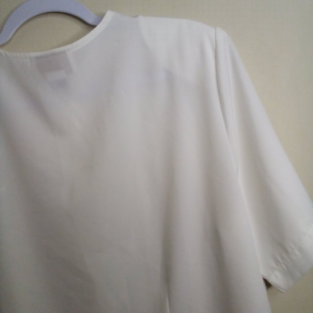 Voir Collection Blouse Women 16W 16 Vintage Embroidery Button Up Feminine Ivory - Picture 15 of 16